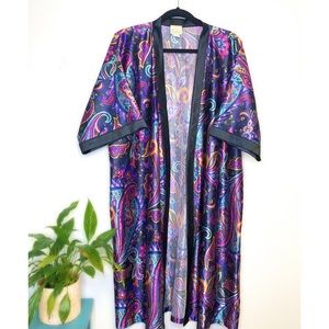 2X vintage 1990s floral print kimono style robe